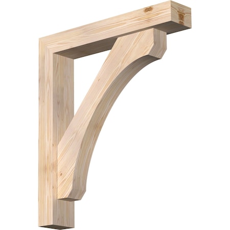 Ekena Millwork Legacy Block Smooth Bracket w/ Offset Brace, Douglas Fir, 5 1/2"W x 30"D x 34"H BKT0604X30X34LEC05SDF